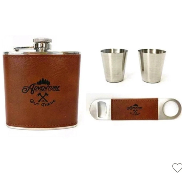 Adventure is Out There Deluxe Flask Gift Set Portable Drinkware - Picture 4 of 9